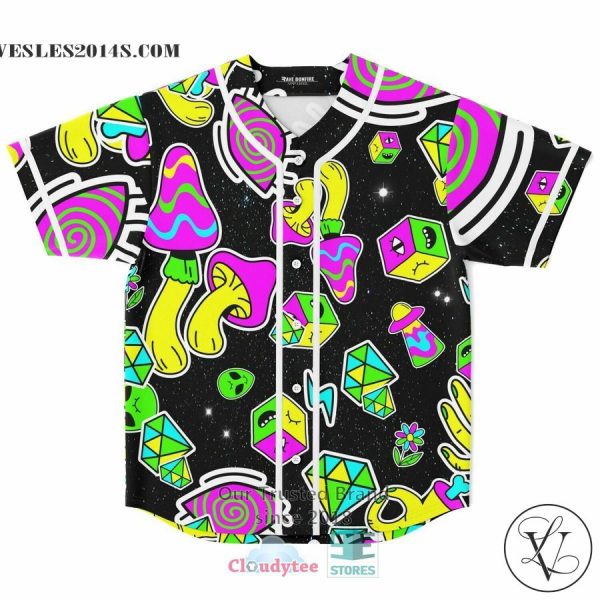 Colorful Trippy Shapes Baseball Jersey