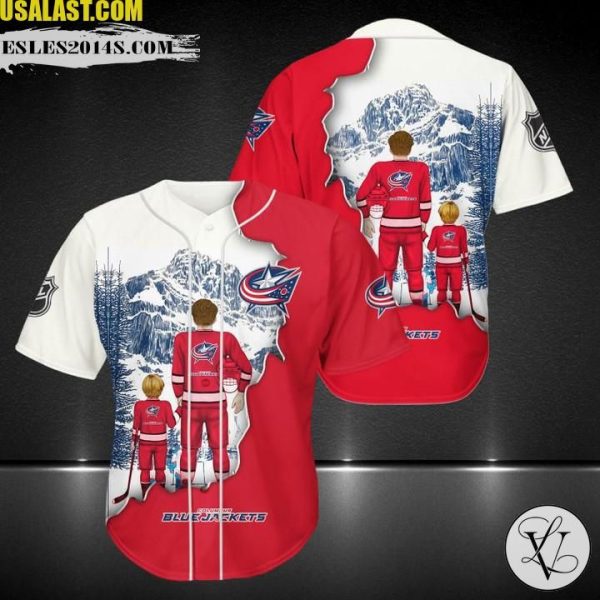 Columbus Blue Jackets Father And Son Team Baseball Jersey Shirt