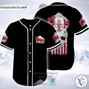 Coors Light Skull United States Flag black Baseball Jersey