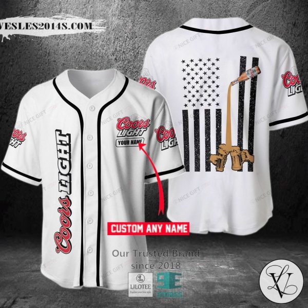 Coors Light US Flag Your Name Baseball Jersey