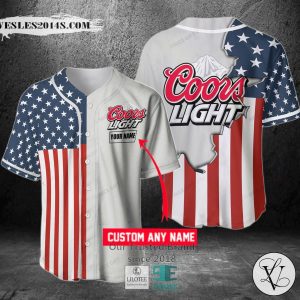 Coors Light Your Name US Flag Baseball Jersey