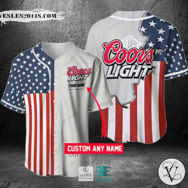 Coors Light Your Name US Flag Baseball Jersey