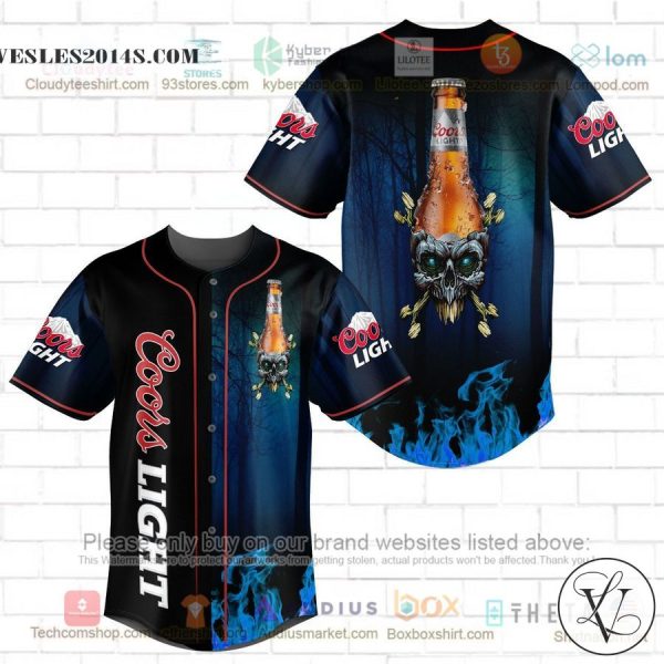 Coors Light skull head Baseball Jersey