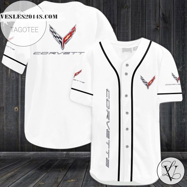Corvette Racing Baseball Jersey – White