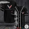 Corvette Skull Black Baseball Jersey