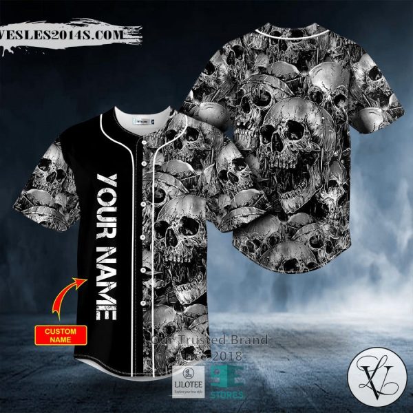 Crack Liquid Skull Custom Baseball Jersey