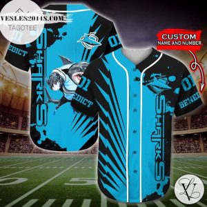 Cronulla-sutherland Sharks Baseball Jersey Nrl – Premium Jersey Shirt – Custom Name & Number Jersey Sport