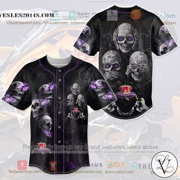 Crown Royal No Evil skull Baseball Jersey