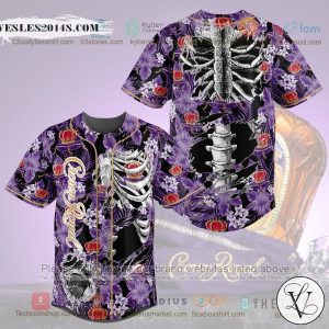 Crown Royal Skeleton flowers Baseball Jersey