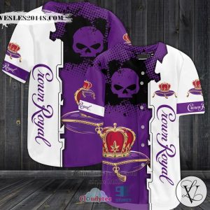 Crown Royal Skull Baseball Jersey Shirt gyK