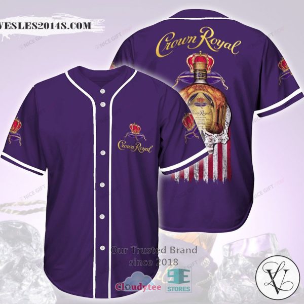 Crown Royal Skull United States Flag purple Baseball Jersey
