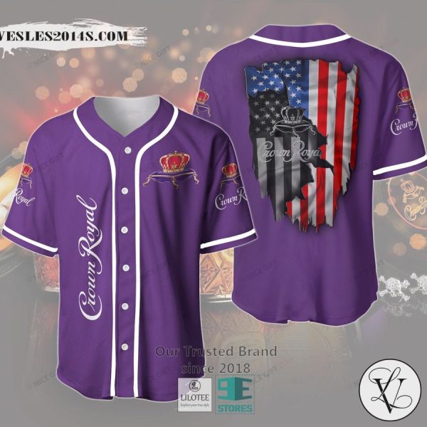 Crown Royal US flag purple Baseball Jersey