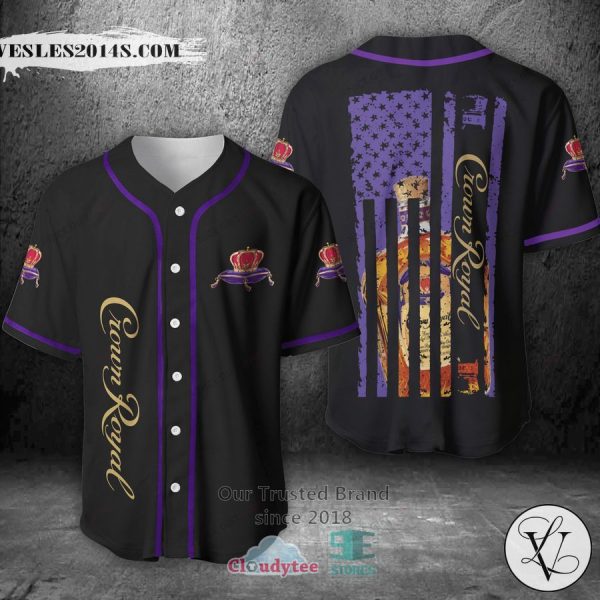 Crown Royal United States Flag black purple Baseball Jersey