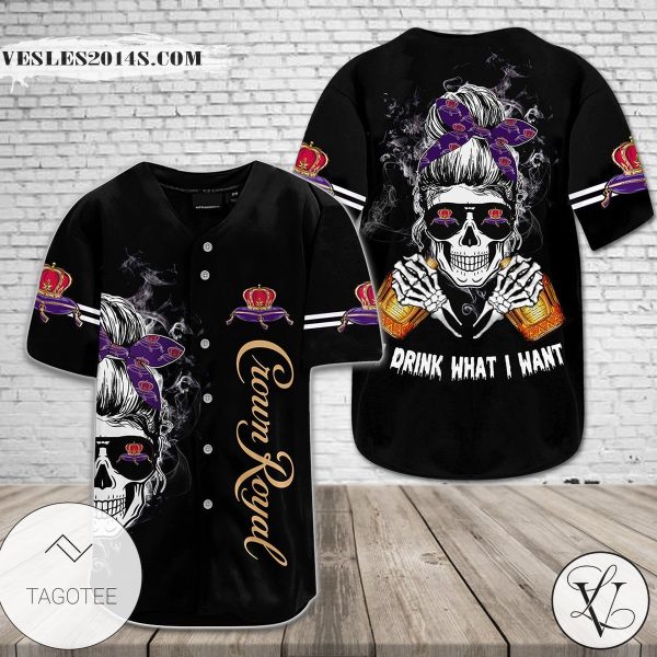 Crown Royal Women I Drink What I Want Baseball Jersey