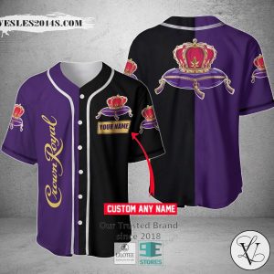 Crown Royal Your Name Purple Black Baseball Jersey
