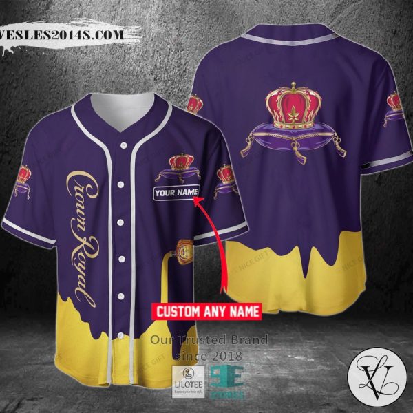 Crown Royal Your Name Purple yellow Baseball Jersey