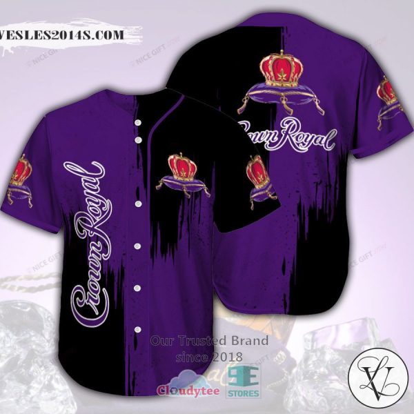 Crown Royal logo black purple Baseball Jersey