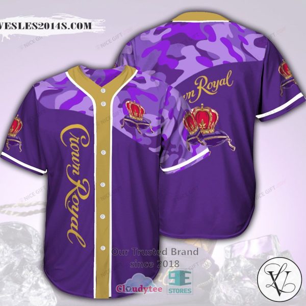 Crown Royal logo purple camo Baseball Jersey