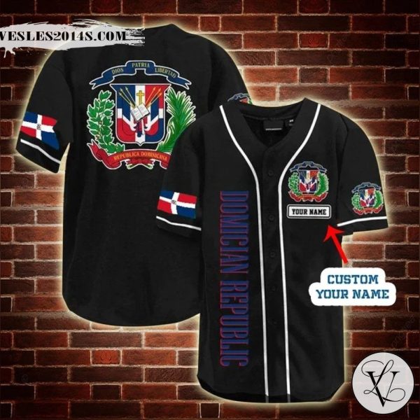 Custom Name Dominican Republic Baseball Jersey