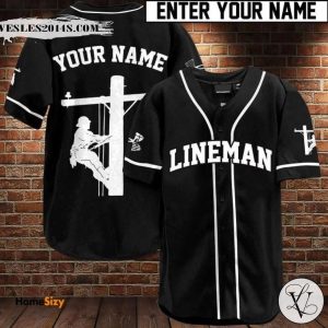 Custom Name Lineman Baseball Jersey