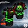 Custom Name Monster Green Skull Baseball Jersey