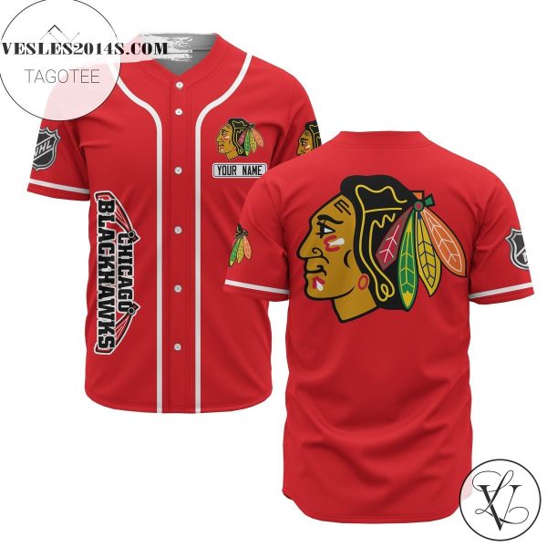 Custom Name Nhl Chicago Blackhawks Red Baseball Jersey – Premium Jersey – Custom Name Jersey Sport For Fans