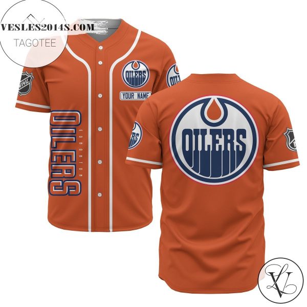 Custom Name Nhl Edmonton Oilers Baseball Orange Baseball Jersey – Premium Jersey – Custom Name Jersey Sport For Fans