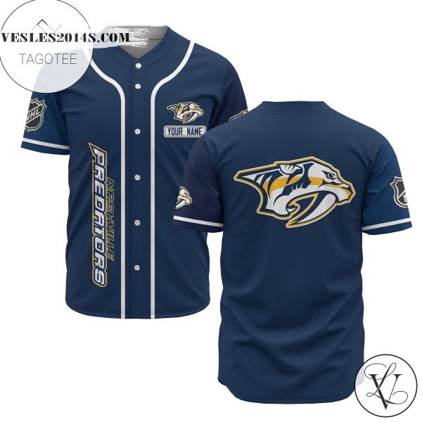 Custom Name Nhl Nashville Predators Blue Baseball Jersey – Premium Jersey – Custom Name Jersey Sport For Fans
