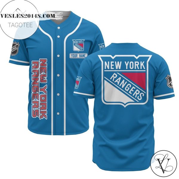 Custom Name Nhl New York Rangers Baseball Blue Baseball Jersey – Premium Jersey – Custom Name Jersey Sport For Fans