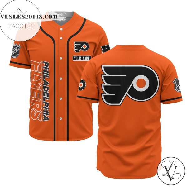 Custom Name Nhl Philadelphia Flyers Baseball Orange Baseball Jersey – Premium Jersey – Custom Name Jersey Sport For Fans