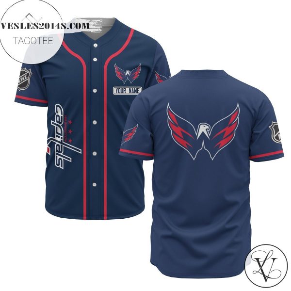 Custom Name Nhl Washington Capitals Blue Baseball Jersey – Premium Jersey – Custom Name Jersey Sport For Fans