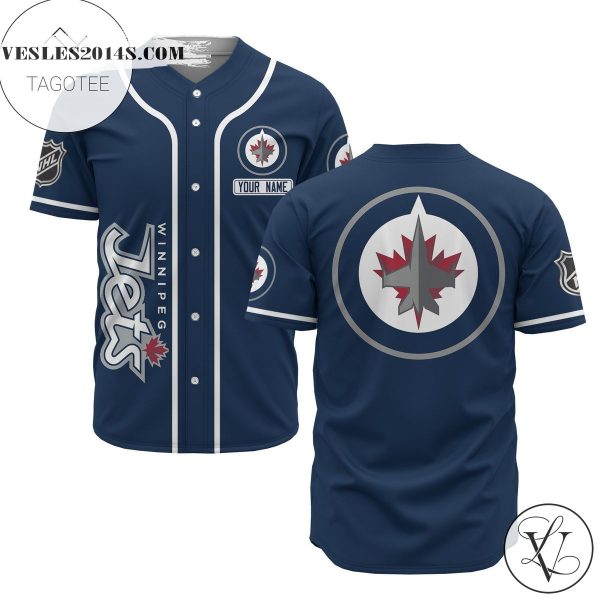 Custom Name Nhl Winnipeg Jets Blue Baseball Jersey – Premium Jersey – Custom Name Jersey Sport For Fans