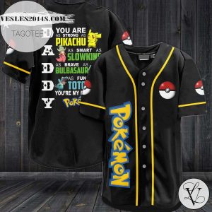 Daddy Pokemon Baseball Jersey – Black