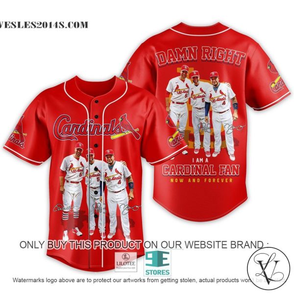 Damn Right I am a Cardinals Fan Baseball Jersey