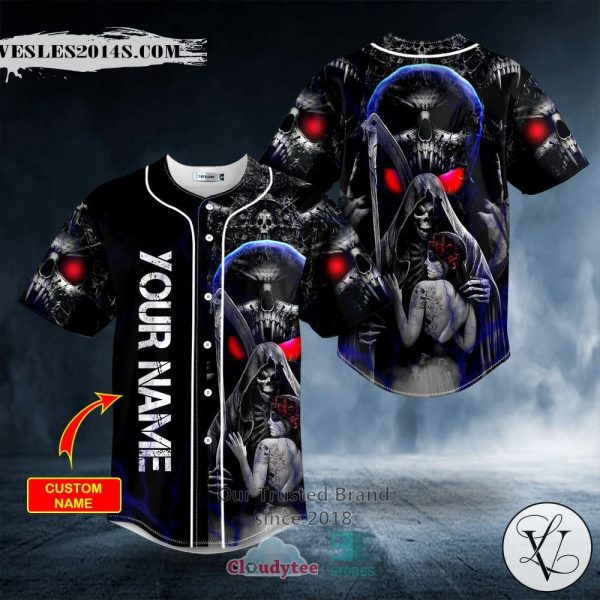 Dead Kissing Skull Custom Baseball Jersey