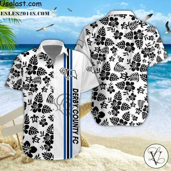 Derby County F.C Tropical Flower Hawaiian Shirt