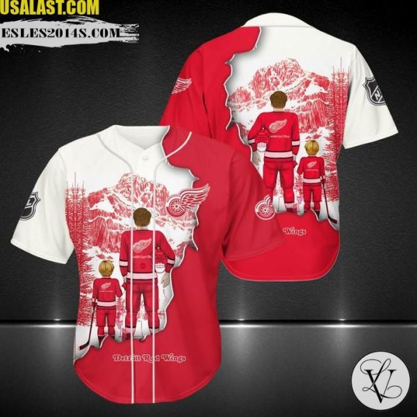 Detroit Red Wings Father And Son Team Baseball Jersey Shirt