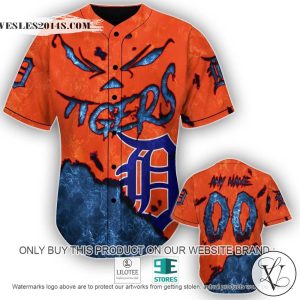 Detroit Tigers Blood Personalized Baseball Jersey