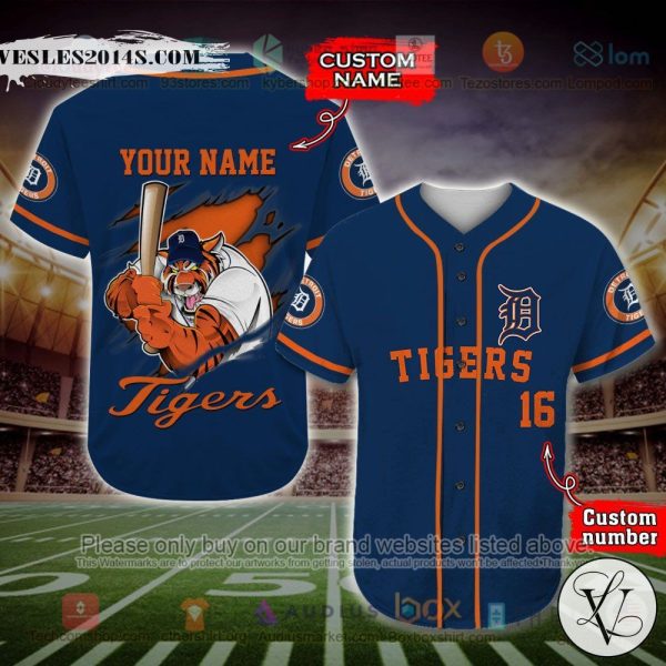 Detroit Tigers MLB Custom Baseball Jersey