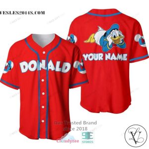 Disney Donald Duck Custom Name Baseball Jersey Shirt