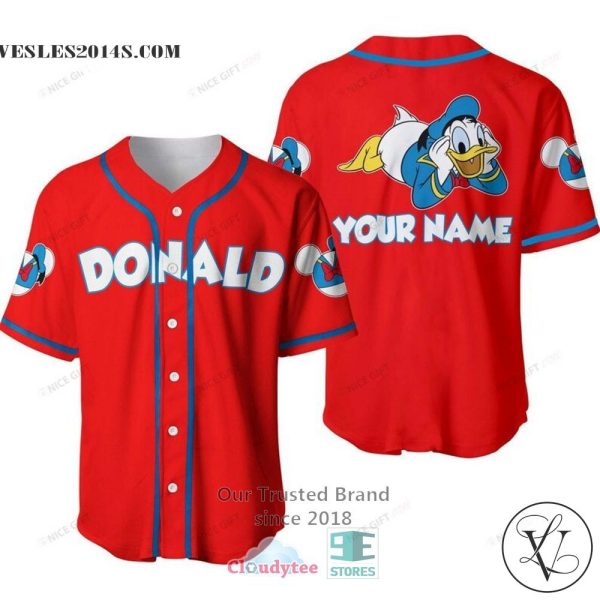 Disney Donald Duck Custom Name Baseball Jersey Shirt