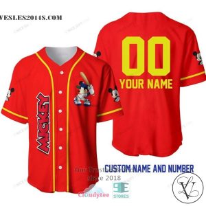 Disney Mickey Mouse Personalized Baseball Jersey Shirt