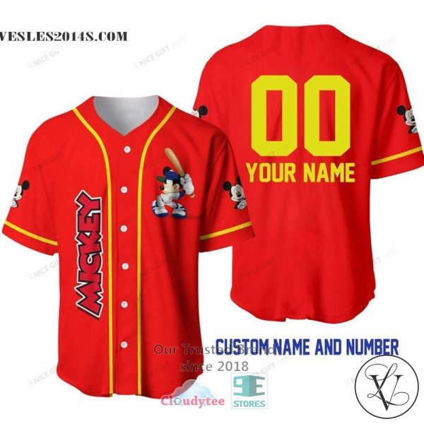 Disney Mickey Mouse Personalized Baseball Jersey Shirt