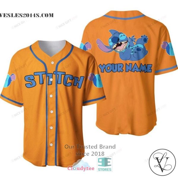 Disney Stitch Custom Name Baseball Jersey Shirt