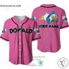 Donald Duck Custom Name Pink Baseball Jersey Shirt