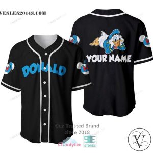 Donald Duck Cute Custom Name Baseball Jersey Shirt