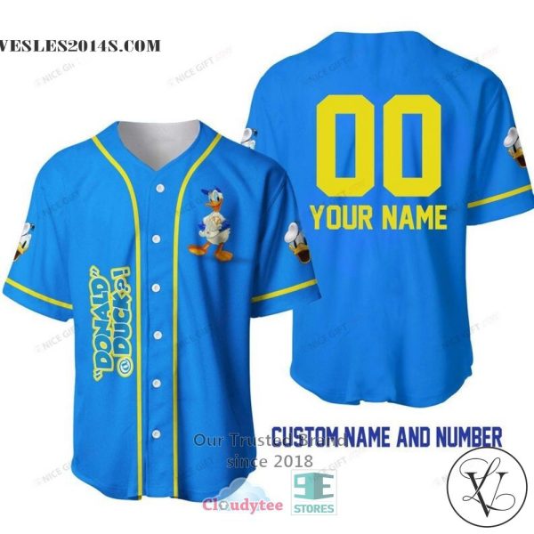 Donald Duck Personalized Full Blue Baseball Jersey Shirt