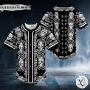 Doodle Floral Pattern Of White Sugar Skull Baseball Jersey