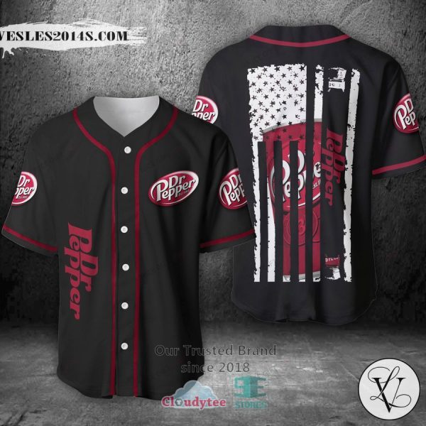 Dr Pepper United States Flag black Baseball Jersey