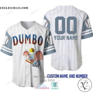Dumbo Cartoon Personalized Baseball Jersey Shirt
